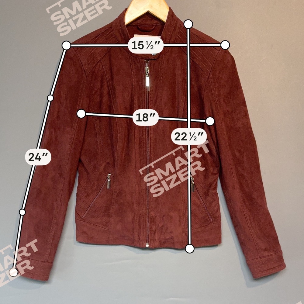 American Rag Cie Burgundy Faux Suede Moto Jacket Womens Size M S/KK3066ARZF - Picture 6 of 6